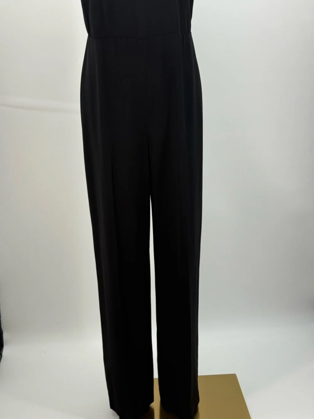 Theory Black Halter Neck Tie Jumpsuit Wide Leg Sleeveless Minimalist Luxe Size 2 - Picture 11 of 15